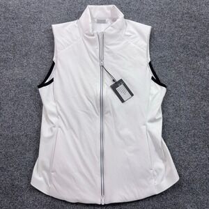 Dunning Golf Vest Women M White Primaloft Insulated Full Zip Athleisure Luxury